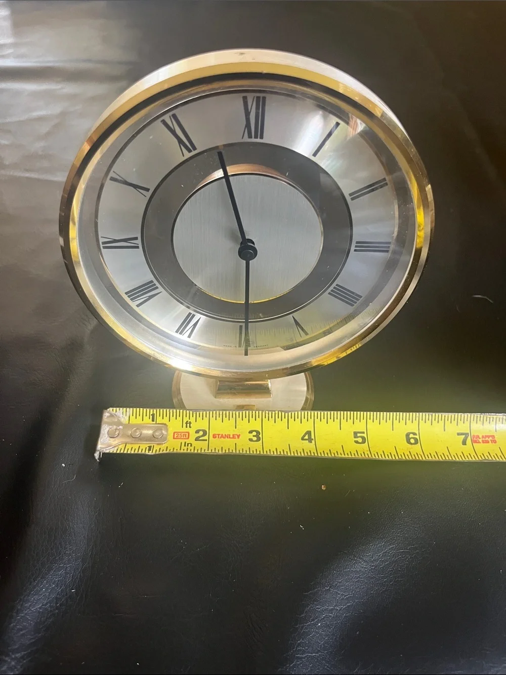 GE Gold-Tone Round Table Clock - Gold and Silver Accent